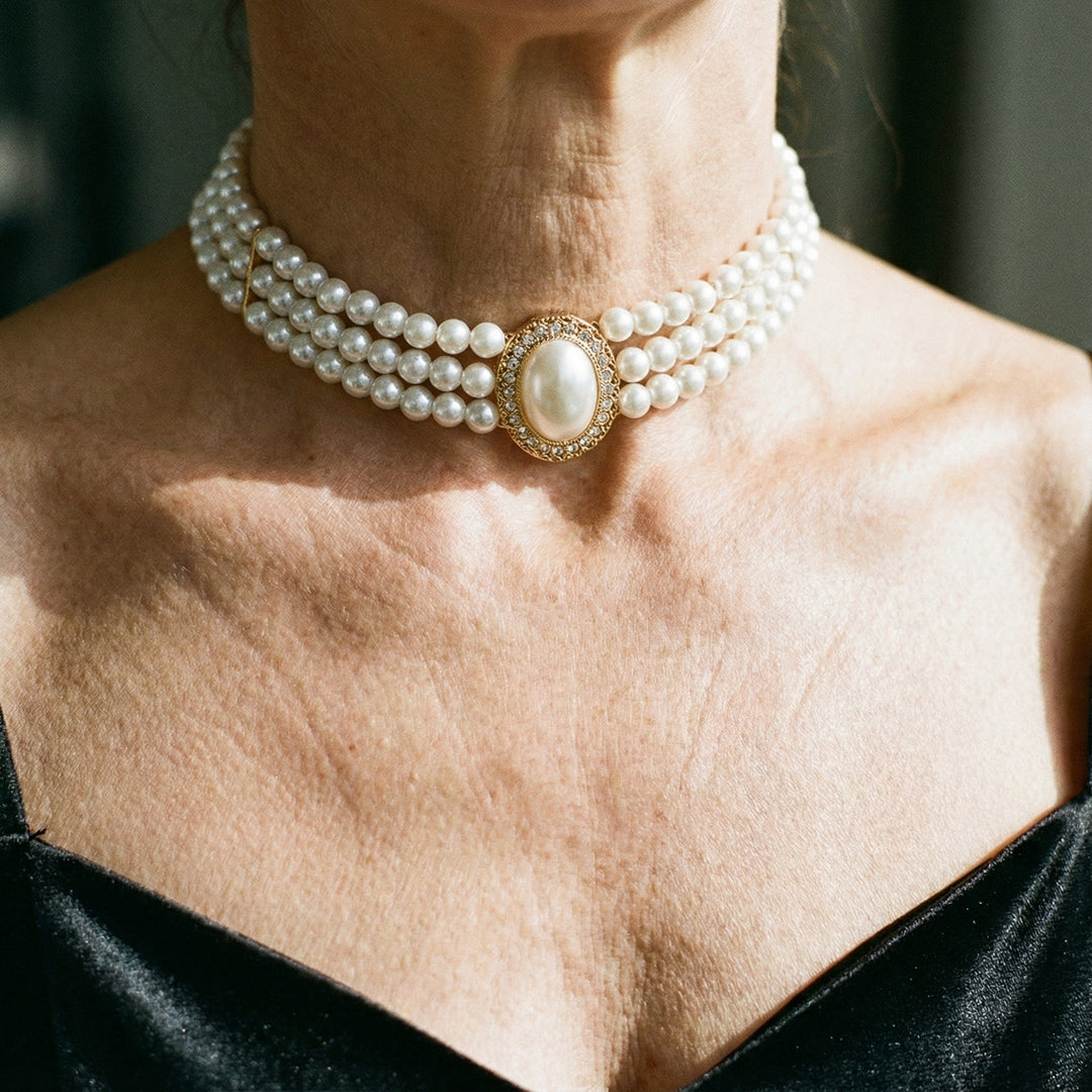 Eleganten Ogrlica s Tremi Biseri