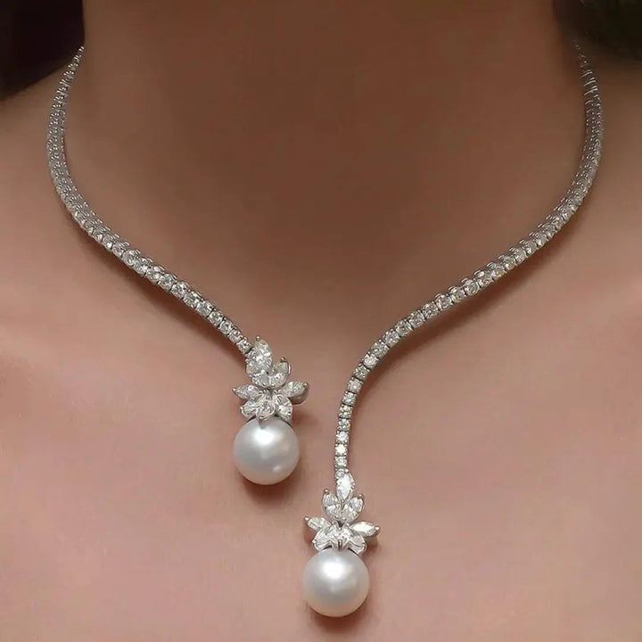 Elegantna in Sijajna Ogrlica iz Srebrnih Biserov