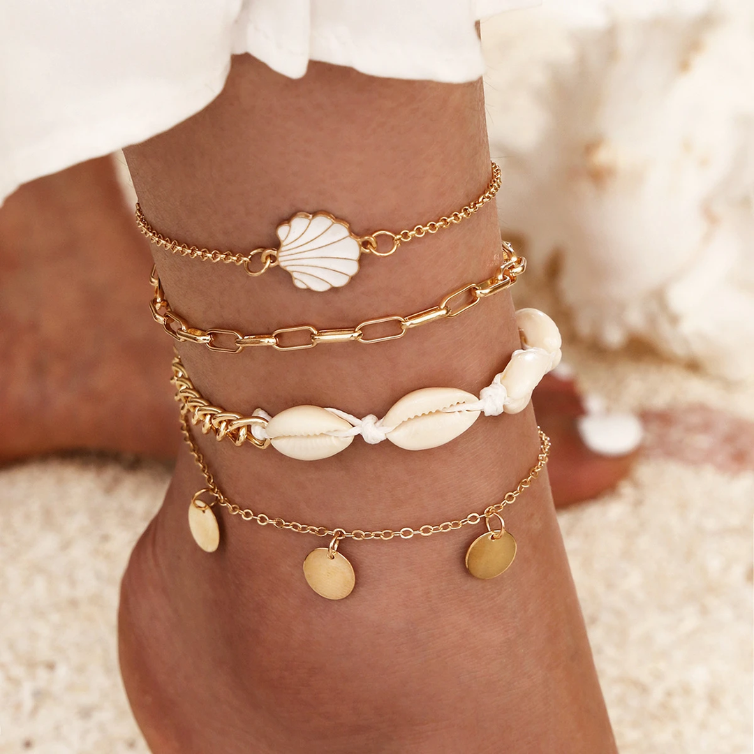 Anklet s školjkami
